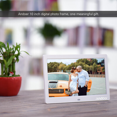 

Andoer 10 Inch IPS Digital Photo Frame 24G Ultra-sensitive Remote Control Electronic Album 1024600 Resolution with MP3 MP4 Pictu