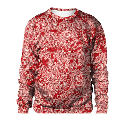 

Toponeto Mens Casual Halloween Scary 3D Print Long Sleeve Round Neck Shirt Top