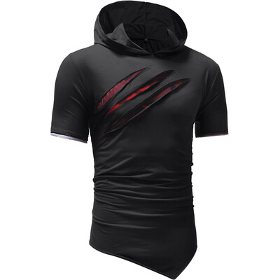 

Men\s Casual Slim Short Sleeve Hoodie