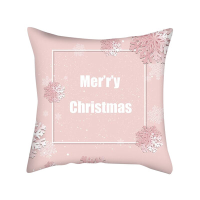 

Tailored New Christmas Pink Snowflake Digital Printing Cushion Pillow Home Pillowcase