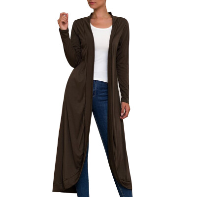 

2019 Autumn Winter Cardigan Solid Long Section Slim Long Sleeve Cardigan Fashion Long Wild Outwear Kimono Cardigan