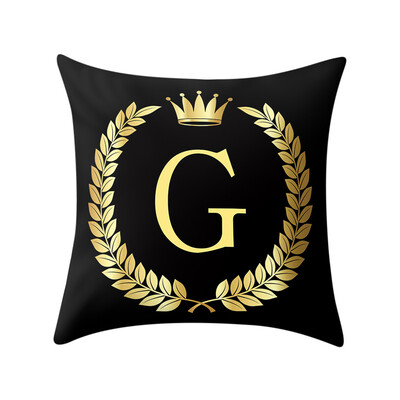 

〖Follure〗Pillow Cover Black&Gold Letter Pillowcase Sofa Cushion Cover Home Decor