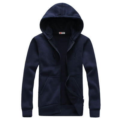 

Male Casual Sports Hoodie Fashion Solid Color Fleece Sweatshirt with Zipper for Men