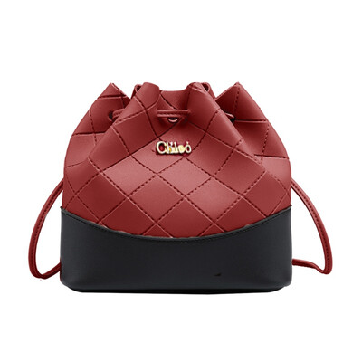 

2019 Fashion Girls Hot Sales Womens Bag Bucket Bag Pressure Line Rhombic Backpack Korean Messenger Purse