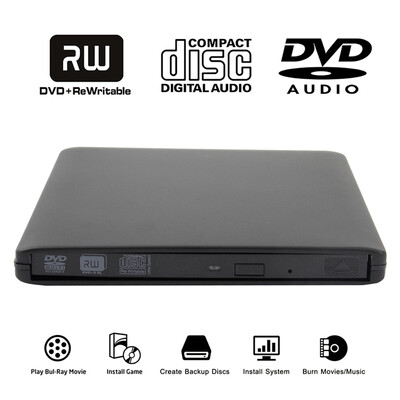 

USB 30 External Bluray DVDBDCD Drive Portable Ultrathin 3D Blu Ray PlayerWriterBurner for Macbook Desktop Laptop