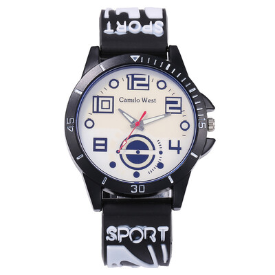 

New hot mens sports silicone watch student casual outdoor quartz watch mens section