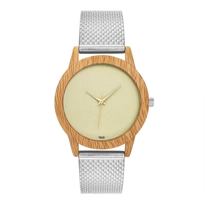 

〖Follure〗Fashion Nature Wooden Grain Leisure Minimalism Dial Silicone Strap Quartz Watch