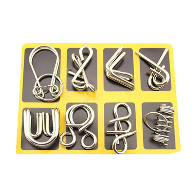 

Nine Serial Toys Ring Solution Buckle Educational Adult Child Gift 8PCS