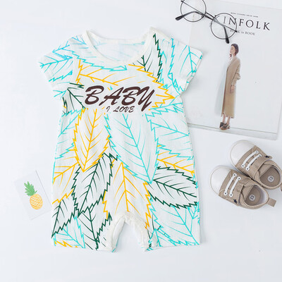 

Newborn Infant Baby Girl Boy Jumpsuit Bodysuit Leaf Letter Romper Outfits