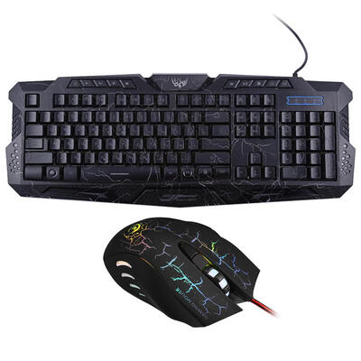 

HXSJ J10 USB Wired Backlight Game Keyboard 5500DPI Adjustable Optical Mouse