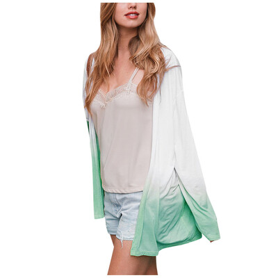 

Toponeto Fashion Women Autumn Casual Gradient Full Sleeve Cardigan Wild Joker Coat