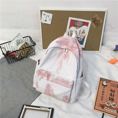 

Schoolbag female Korean version high school ins wind tie dye original student campus double shoulder Bausen department ancient can