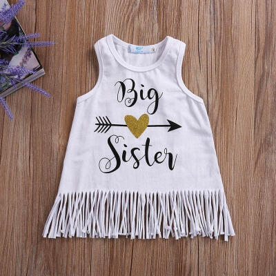 

Summer Newborn Infant Kids Baby Girls Dress Sleeveless Tassels Cotton Vest Dress Skirt