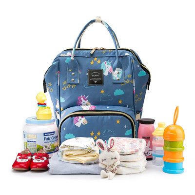 

Nuoyi Mommy bag multi-function large-capacity shoulder bag out bag portable mother bag back milk mother-in-law bag blue pony