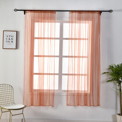 

Toponeto Leaves Sheer Curtain Tulle Window Treatment Voile Drape Valance 1 Panel Fabric