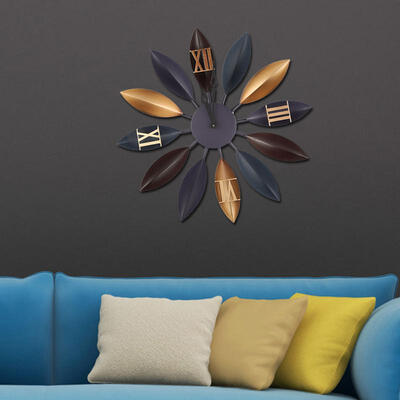 

Greensen Metal Leaf-shape Decor Home Garden Hallway Kitchen Living Room Hanging Wall Clock