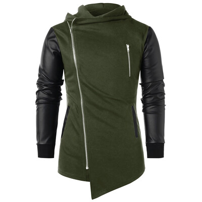 

Asymmetric Zip Up Panel Coat