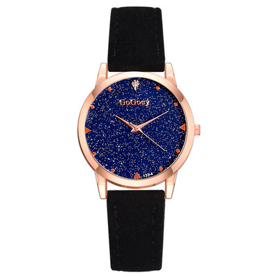 

Women Watches Romantic Blue Starry Sky Dot Dial Ladies Quartz Wristwatch Business Leather Strap Clock Gift Zegarki Damskie