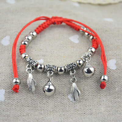 

Lucky Miao Silver Anklet Ethnic Red Rope Chain fashion jewelry
