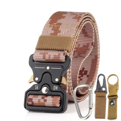 

New 38cm Tactical Military Belts Nylon Belts Alloy Automatic Insert Metal Buckle SWAT Combat Training Belt Waist Belt