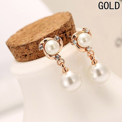 

New Coming Women Fashion Jewelry Pearl Dangle Earrings New Silver Temperament