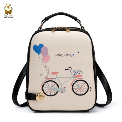 

Small fresh Korean version of double shoulder bag college style lovely printing backpack middle school students travel bag travel