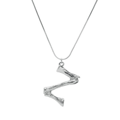 

Silvery Initial Letters Necklace Women Color Chain 2018 Fashion Long Necklaces Big Pendant Statement Necklace Collier Femme