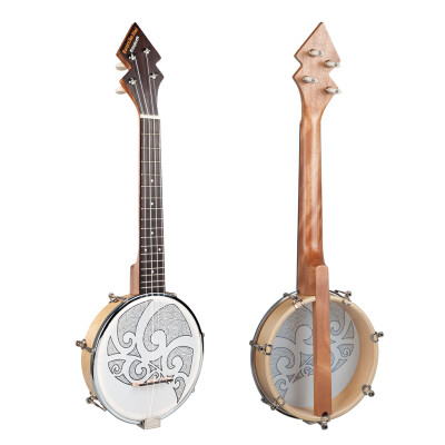 

26 Inch Banjo Banjolele Ukulele 4-String Vintage-Plated with Carrying Bag Electronic Tuner