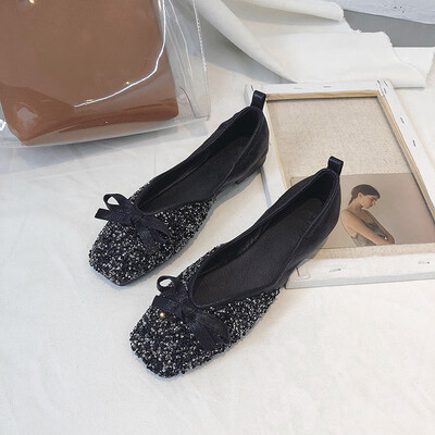 

Fairys Shoes Flat-soled Fairys Shoes In Autumn&Summer of 2018 Korean Version 100-set Single Shoes Bean Shoes Womens Shallow
