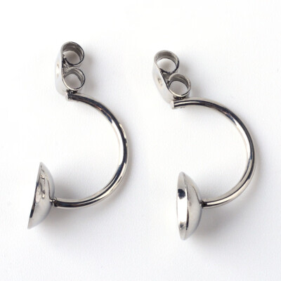 

201 Stainless Steel Ear Nuts Earring Backs Stainless Steel Color 23x10mm Hole 08mm
