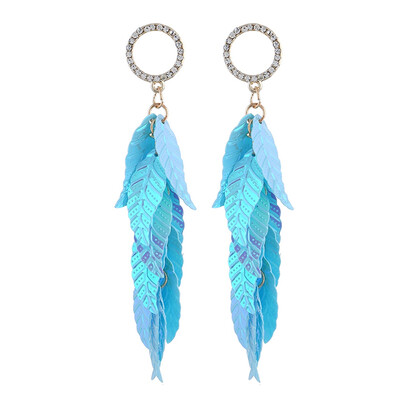

Fashion Fluorescent Leaf Earrings Elegant Girl Drop Earring Women Jewelry