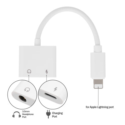 

Audio Adapter for Lightning Charging & 35mm AUX Headphone Converter for iPhone X 8 8Plus 7 7Plus 6 6S Plus 1 Male to 2 Female