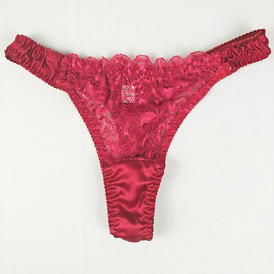 

Women Silk Sexy Low Waist Breathable Comfortable Lace Triangle Brief Underpants