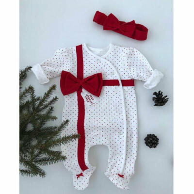 

US Infant Newborn Baby Girls Boys Santa Claus Romper Jumpsuit Hat Outfit Clothes