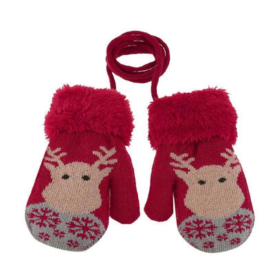 

Cute Children Boys Girls Knitted Gloves Winter Warm Deer Print Gloves Gift