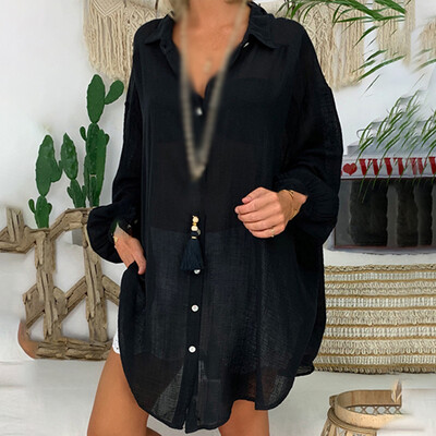 

Womens Loose T Shirt Blouse Ladies Summer Long Sleeve Baggy Pullover Casual Tops