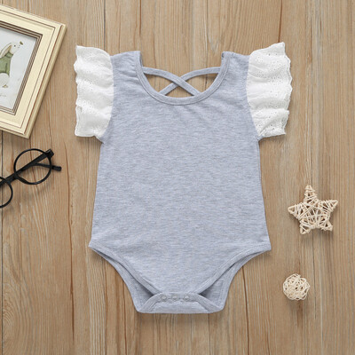 

Summer Infant Baby Girls Short Sleeve Cartoon Print Bodysuit Romper Clothes