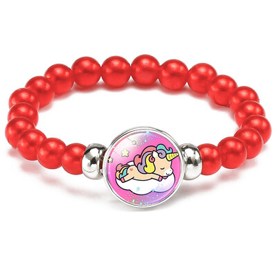 

Colorful Unicorn Bracelet Little Girl Animal Bracelets Teens Kids Pendant Beaded Bracelet Girl Party Favor Pretend Play Bracelet