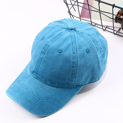 

Korean version of baitou do old baseball cap water wash denim eaves hat female male students street hipster hat summer