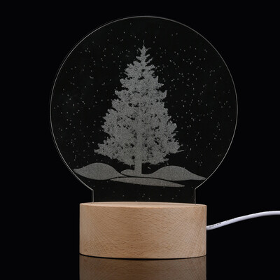 

〖Follure〗Christmas Panel Acrylic 3D LED Christmas Tree Lamp Night Light Desk Gift