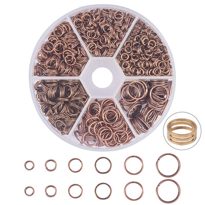 

PH PANDAHALL 1Box Iron Split Rings Double Loop Jump Ring for Jewelry Making Red Copper
