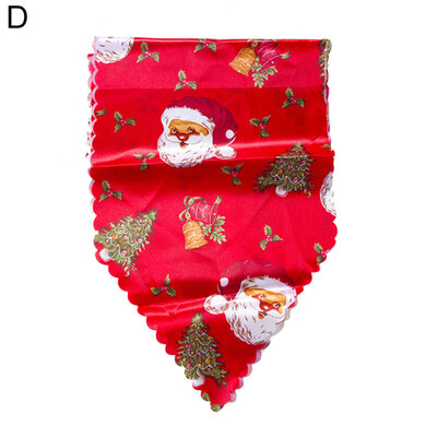 

Christmas Bell Flower Santa Decor Tablecloth Party Dining Table Runner Cover
