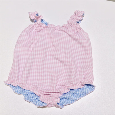 

Willa&Emma Blue powder double-sided childrens swimsuit big children 13733