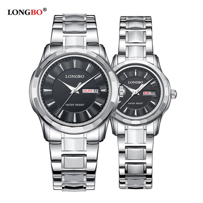 

Stainless steel belt lovers watch double calendar waterproof luminous mens watch business casual mens watch 80159