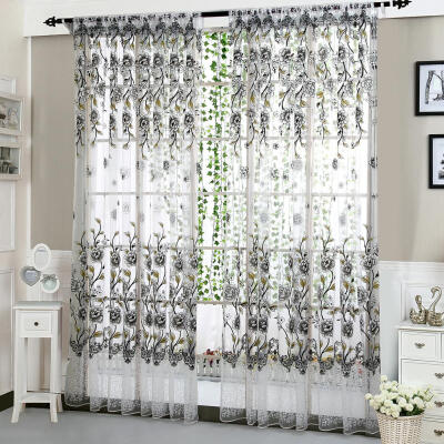 

Peony Curtain Living Room Bedroom Home Door Window Curtain