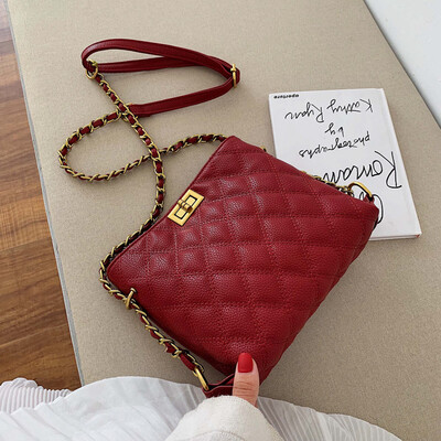 

Small bag handbags new Korean fashion rhombic chain Messenger bag wild single shoulder bucket bag tide