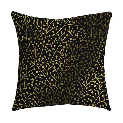 

〖Follure〗Rose Black Gold Cushion Cover Square Pillowcase Home Decoratio