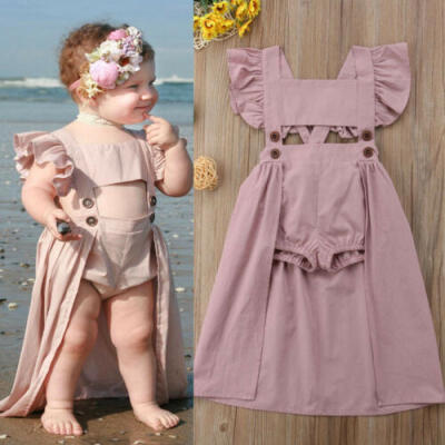 

New Newborn Infant Kids Baby Pink Girl Design Bodysuit Tutu Dress Clothes Outfit