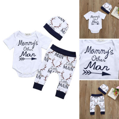 

US Stock Newborn Baby Boy Tops Romper Pants Summer Outfits Set Clothes Tracksuit