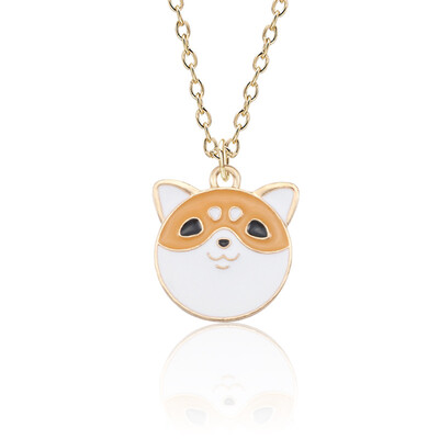 

Dripping Oil Husky Dog Necklace Long Choker Mens Chain Gifts for Women Jewlery Animals Puppy Doggy Pendant
